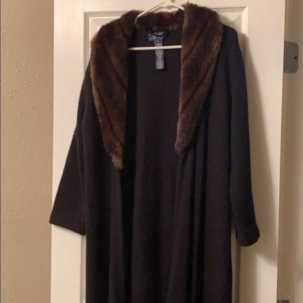 Full length fur cardigan